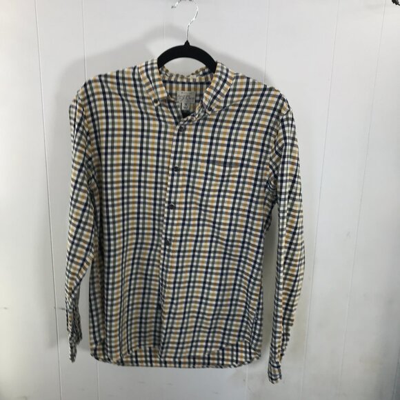 J. Crew brushed twill yellow plaid button up  slim untucked size M - Picture 1 of 4